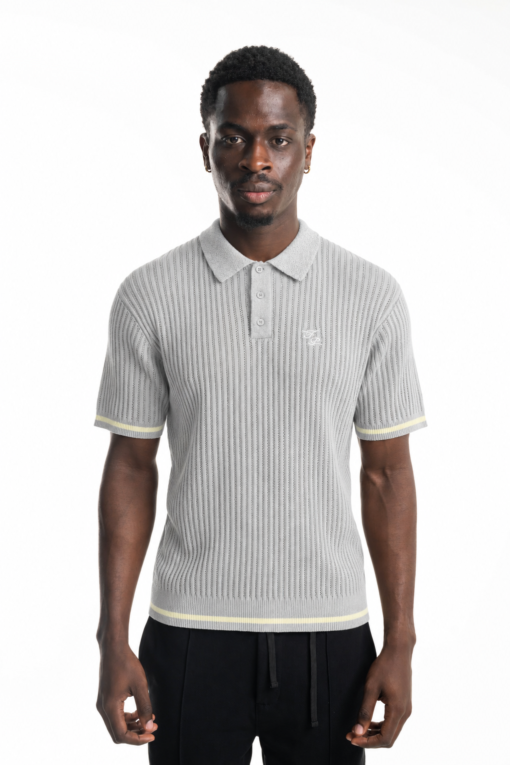 Filling Pieces Men's Boucle Knit Polo Antartica | 422670500246-315