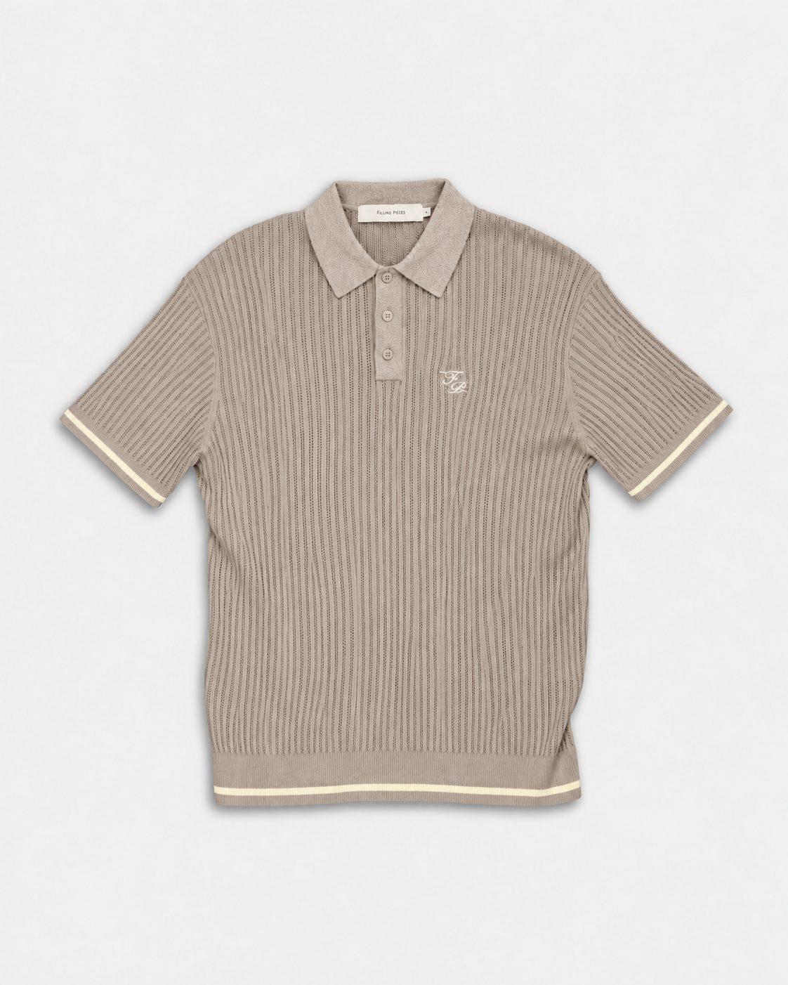 Filling Pieces Men's Boucle Knit Polo Pure | 422670500246-224