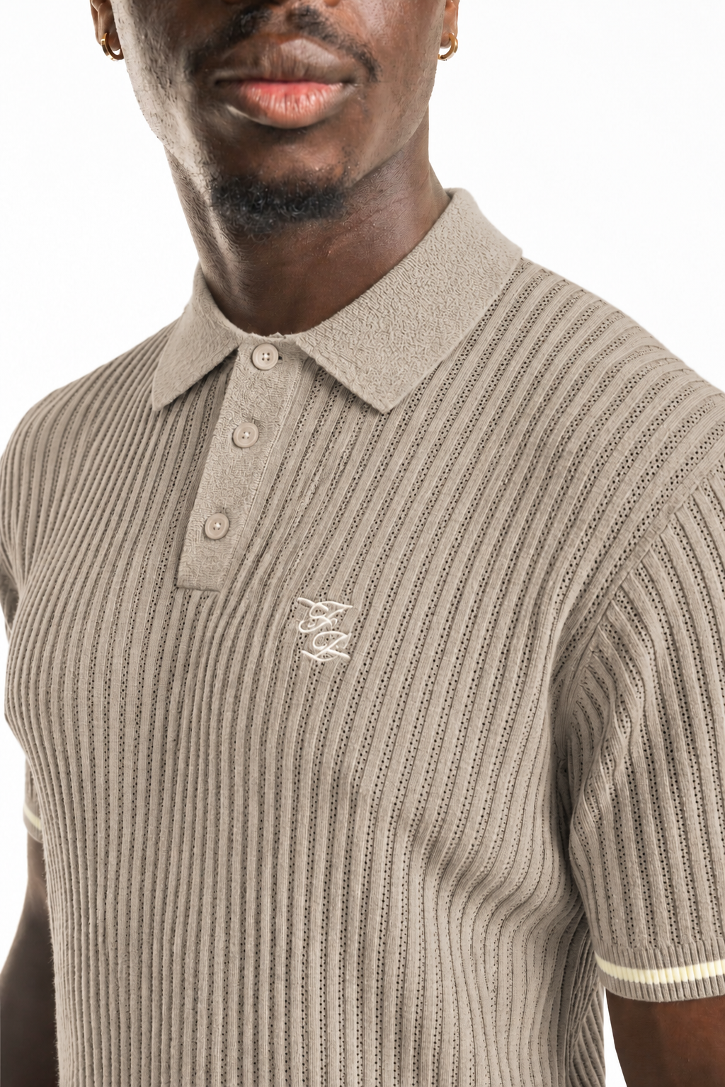 Filling Pieces Men's Boucle Knit Polo Pure | 422670500246-224