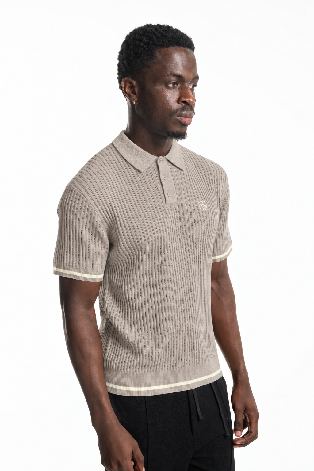 Filling Pieces Men's Boucle Knit Polo Pure | 422670500246-224