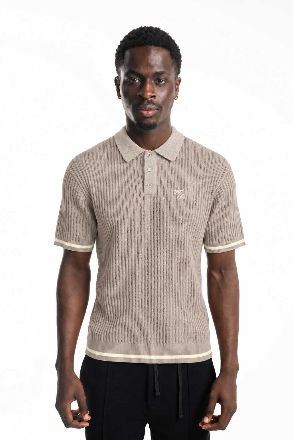 Filling Pieces Men's Boucle Knit Polo Pure | 422670500246-224