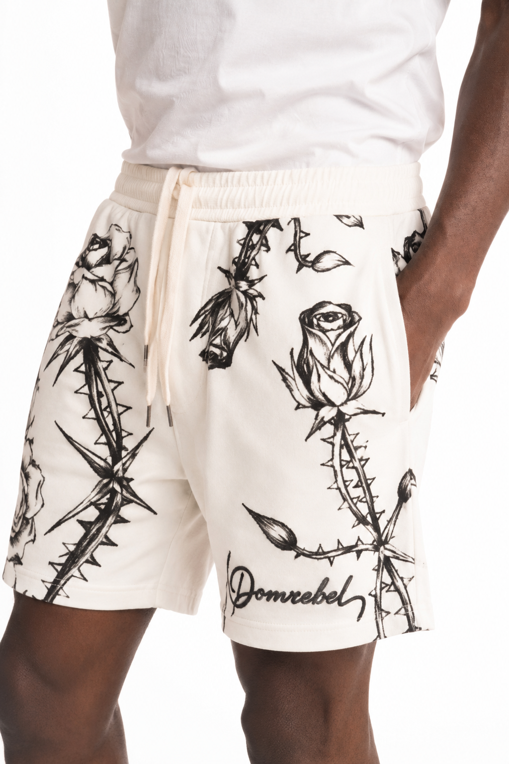 Dom Rebel Men's Inked Shorts | Beige