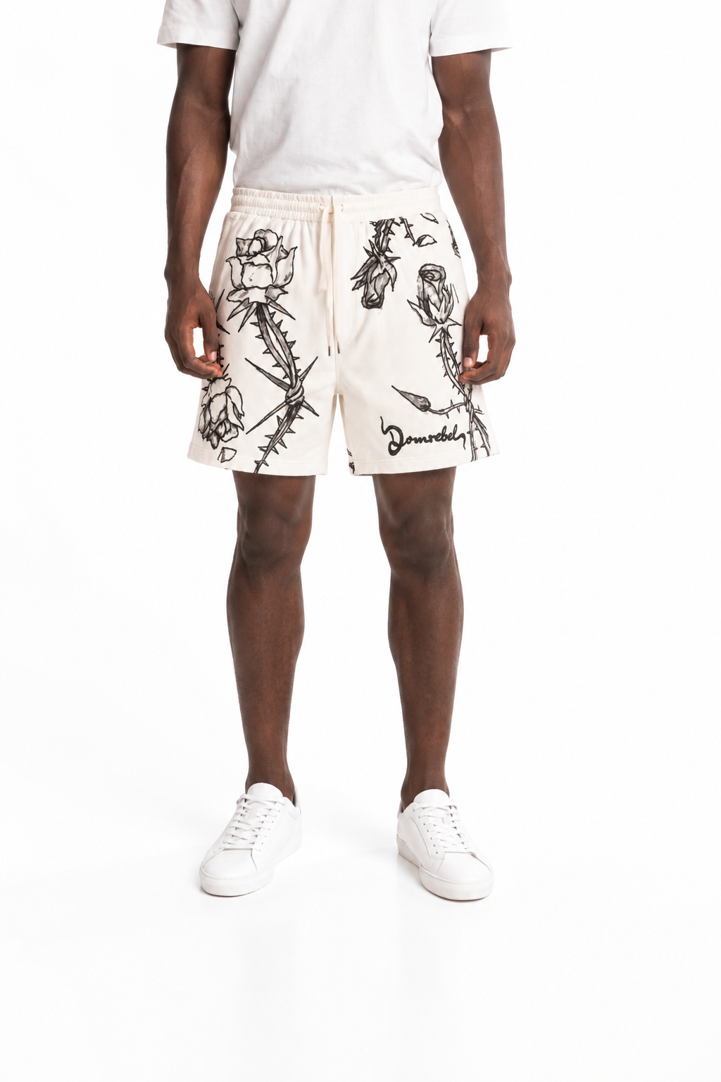 Dom Rebel Men's Inked Shorts | Beige