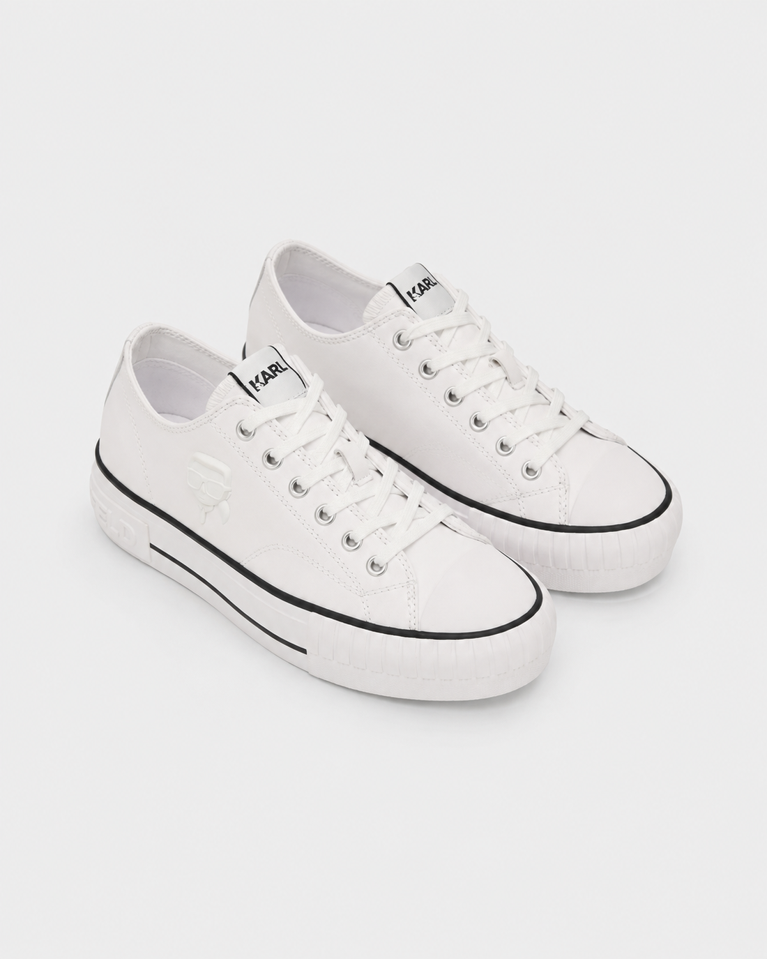 Karl Lagerfeld Ladies Kampus Max NFT Relief Lo Lthr White Lthr | KL60426-011