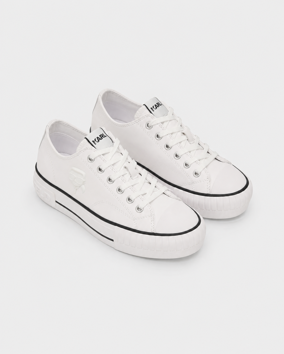 Karl Lagerfeld Ladies Kampus Max NFT Relief Lo Lthr White Lthr | KL60426-011