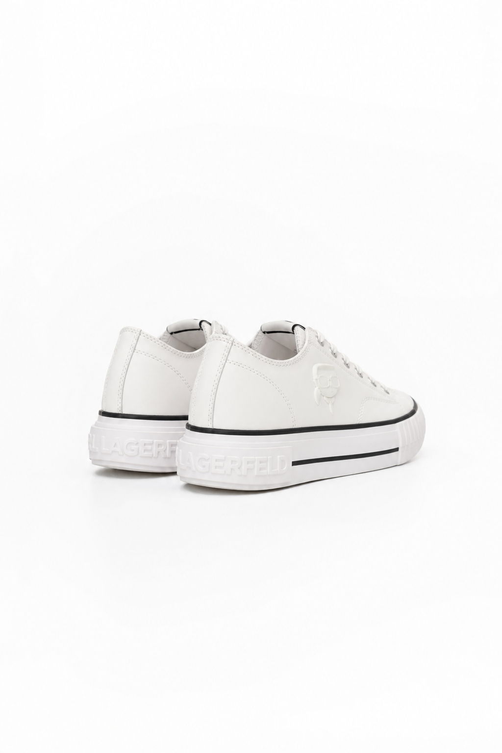Karl Lagerfeld Ladies Kampus Max NFT Relief Lo Lthr White Lthr | KL60426-011