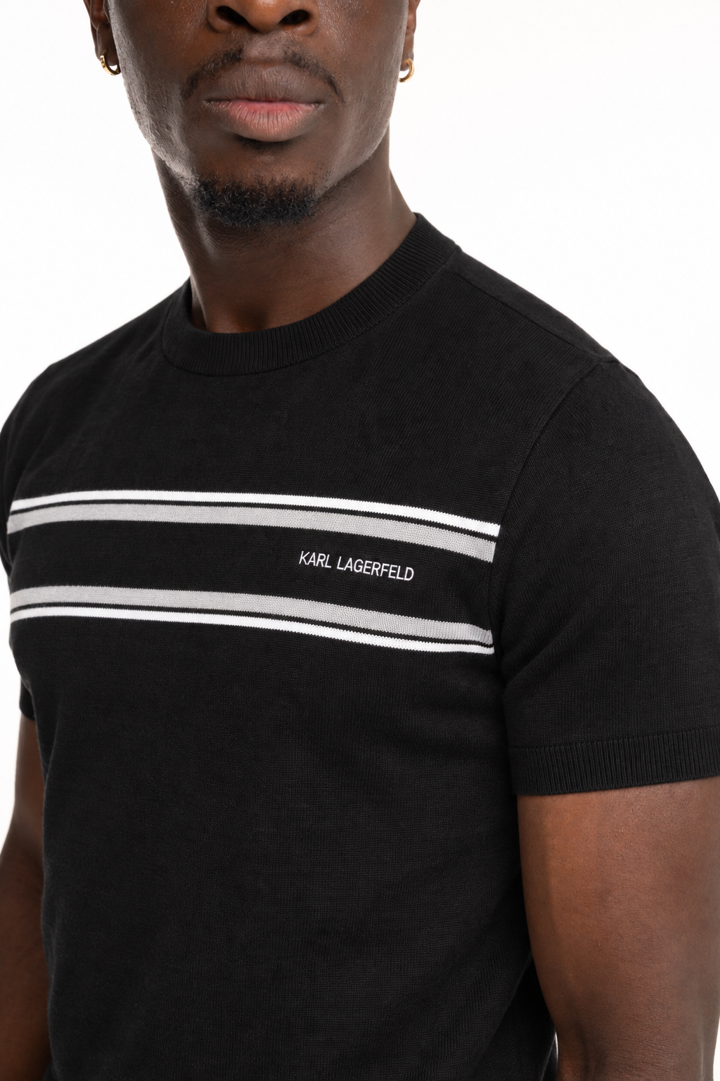 Karl Lagerfeld Men's Knit Crewneck Black | 6550105613-990