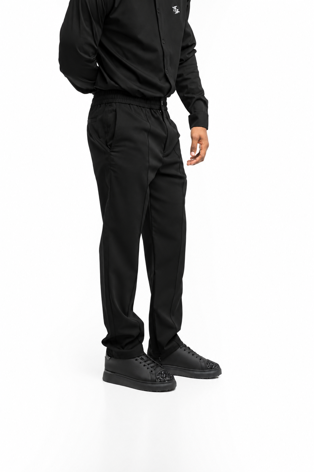 (Core) Filling Pieces Men's Twill Wool Coach Pants Black | 422550500247-130