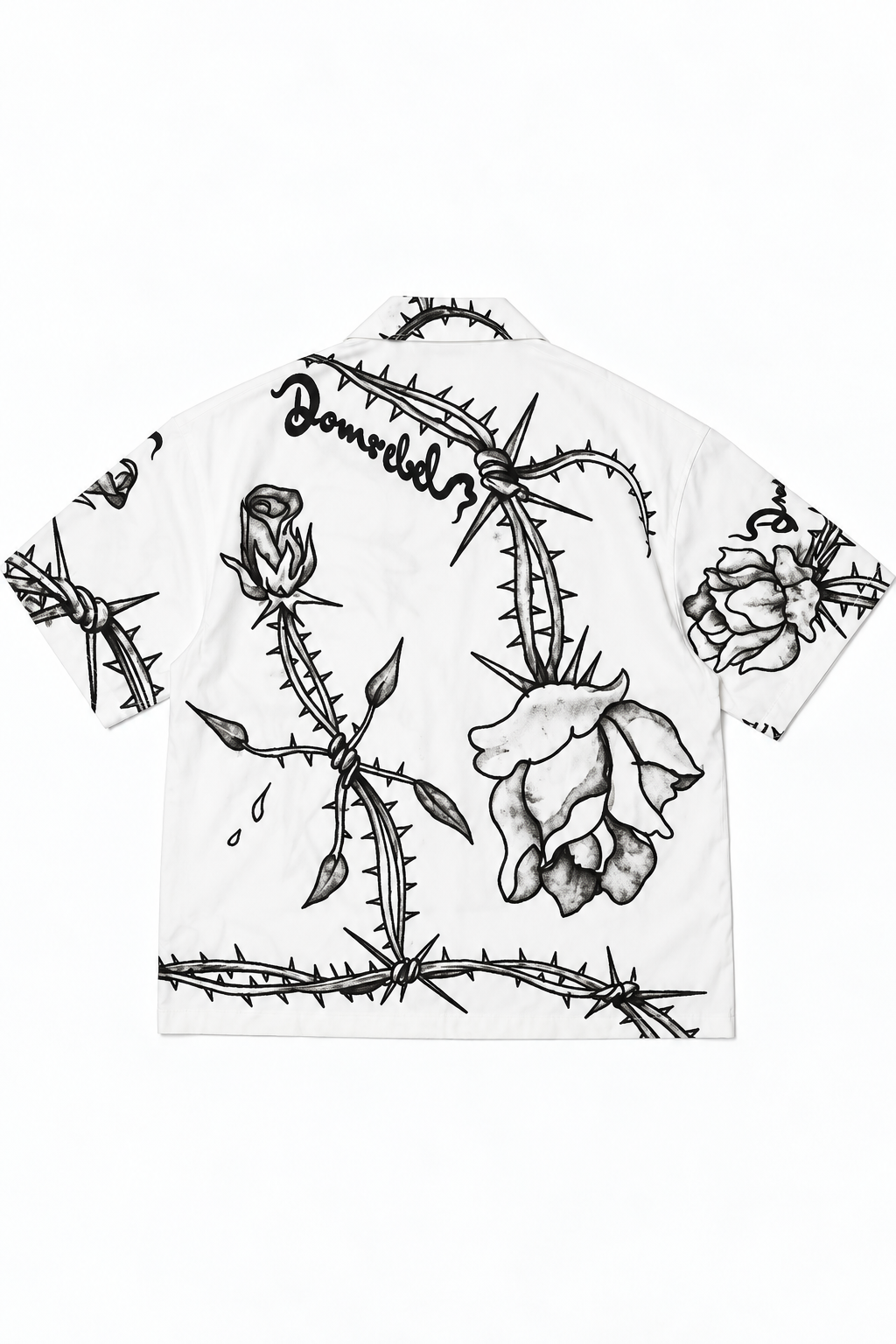 Dom Rebel Men's Inked Camp Collar Shirt | Greige