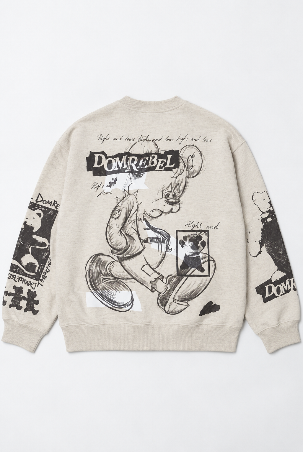 Dom Rebel Men's High Low Sweatshirt | Greige