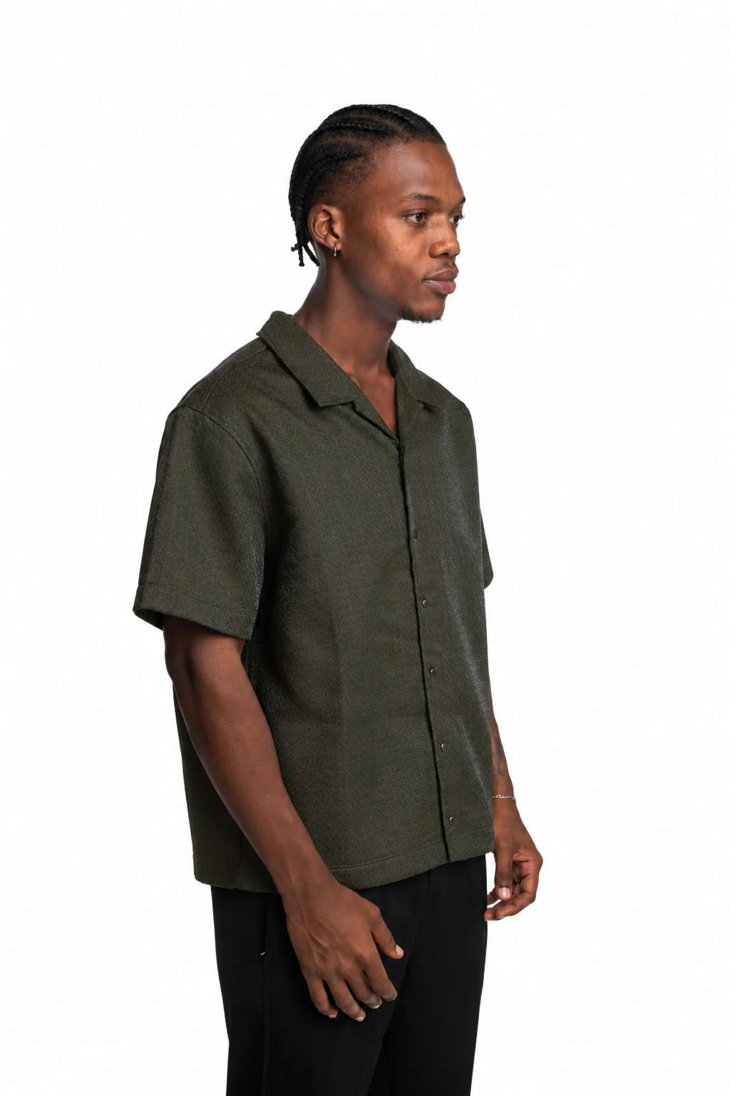 Only The Blind Iridescent Green Embroidered Shirt | OTB-SH1610