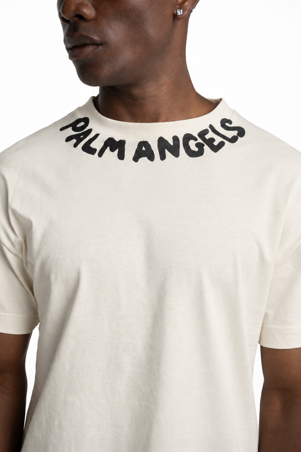 Palm Angels Men's Neck Logo Miami T Shirt | PMAAT01J99ZD-0L10