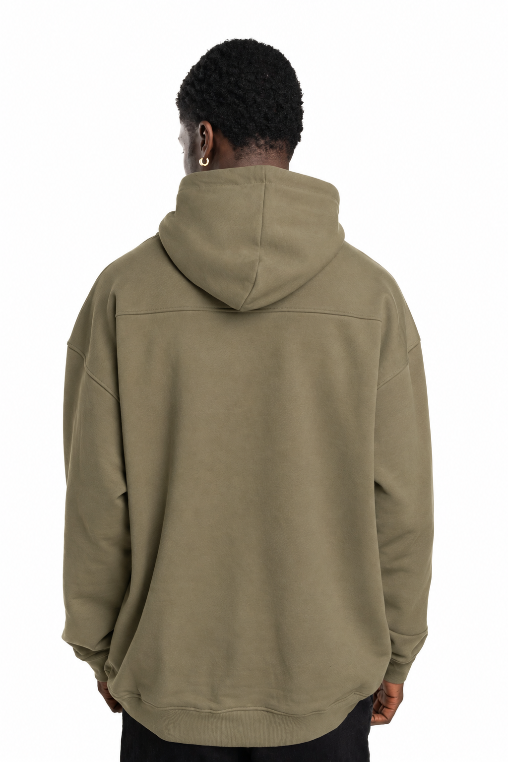 Rhude Men's Classique Side Zip Pullover Hoodie Moss Green/Black | RHPS26HO10012-6013