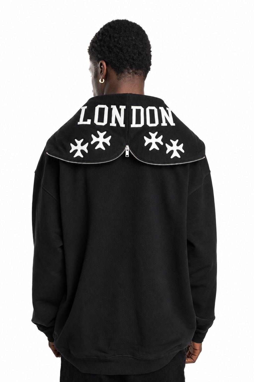 Rhude Men's Zippered Hood Lundun Jacket Black | RHPF25JA01012-0015