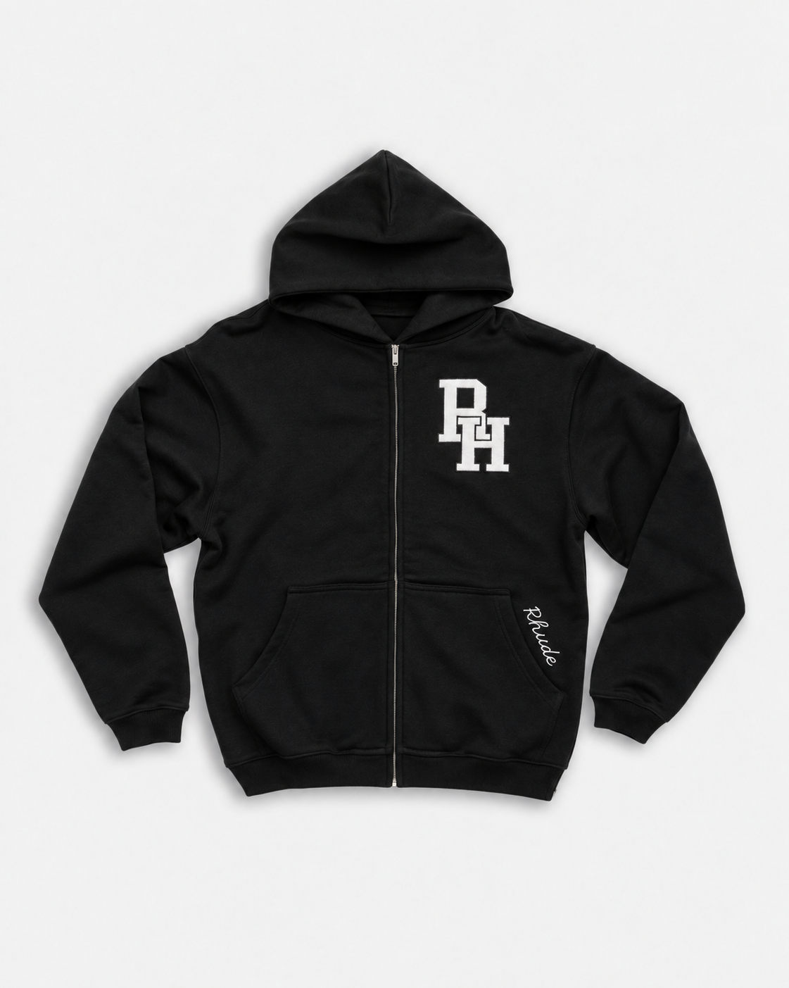 Rhude Men's Zippered Hood Lundun Jacket Black | RHPF25JA01012-0015