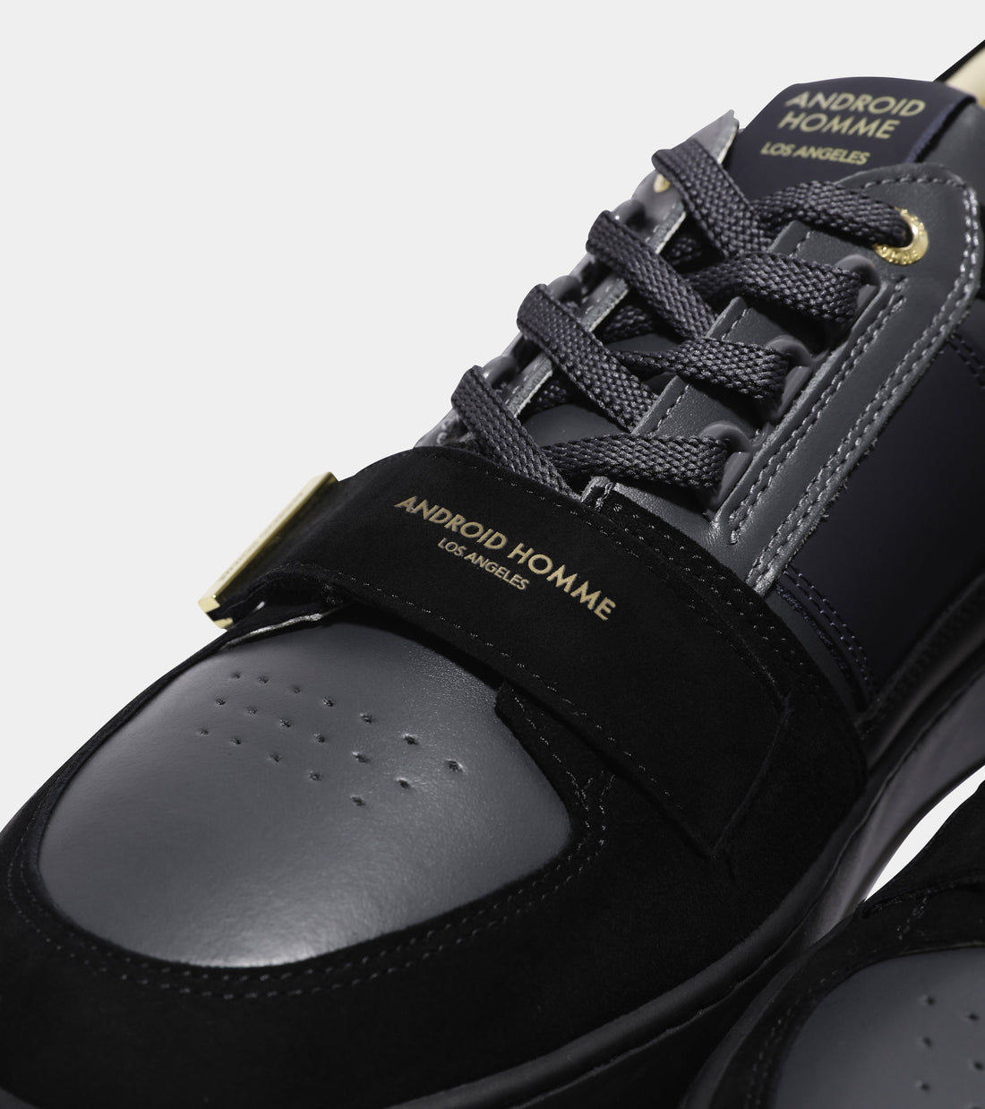 Android Homme Men's Point Dume StrapLux Super Fine Suede/Leather Sneaker Gold Hardware Dark Mix Up | AHP263-20