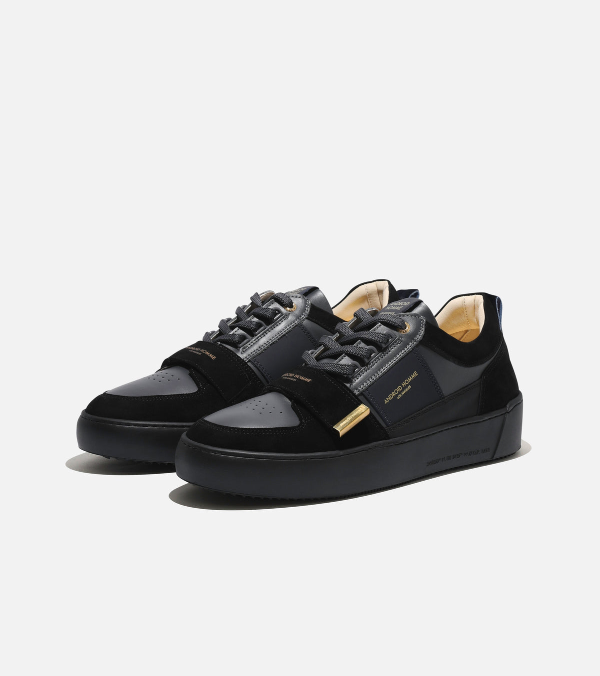 Android Homme Men's Point Dume StrapLux Super Fine Suede/Leather Sneaker Gold Hardware Dark Mix Up | AHP263-20