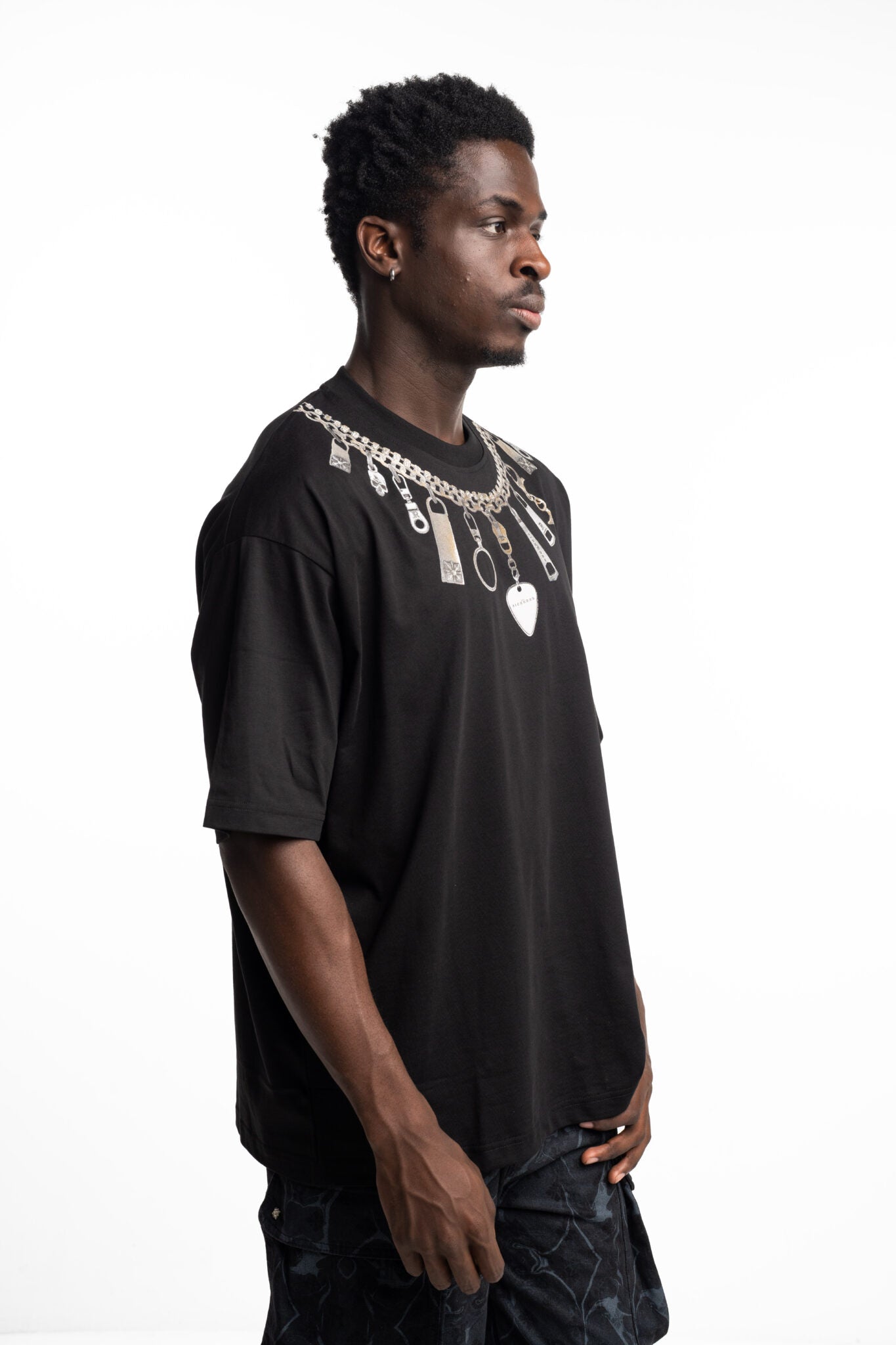 John Richmond Men's T Shirt Over Ianike RMA24131TSIT Black