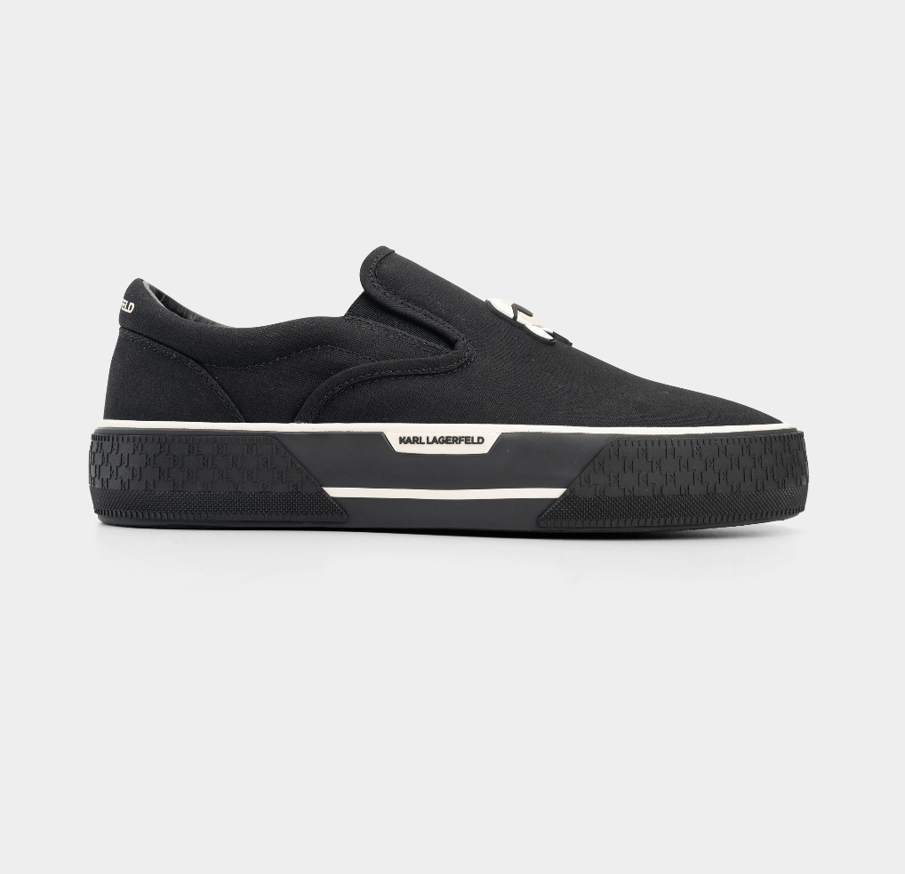 (Core) Karl Lagerfeld Men's Kampus Max NFT Slip On Black Canvas Mono | KL95004A-90X
