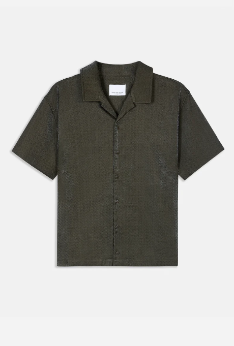 Only The Blind Iridescent Green Embroidered Shirt | OTB-SH1610