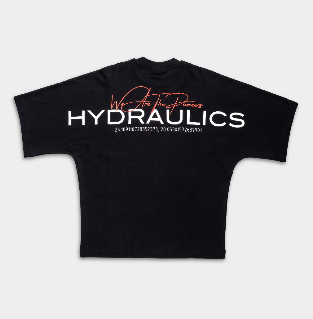 Hydraulics Men's We Are The Pioneers Co-ordinates Super Oversized T Shirt Black |