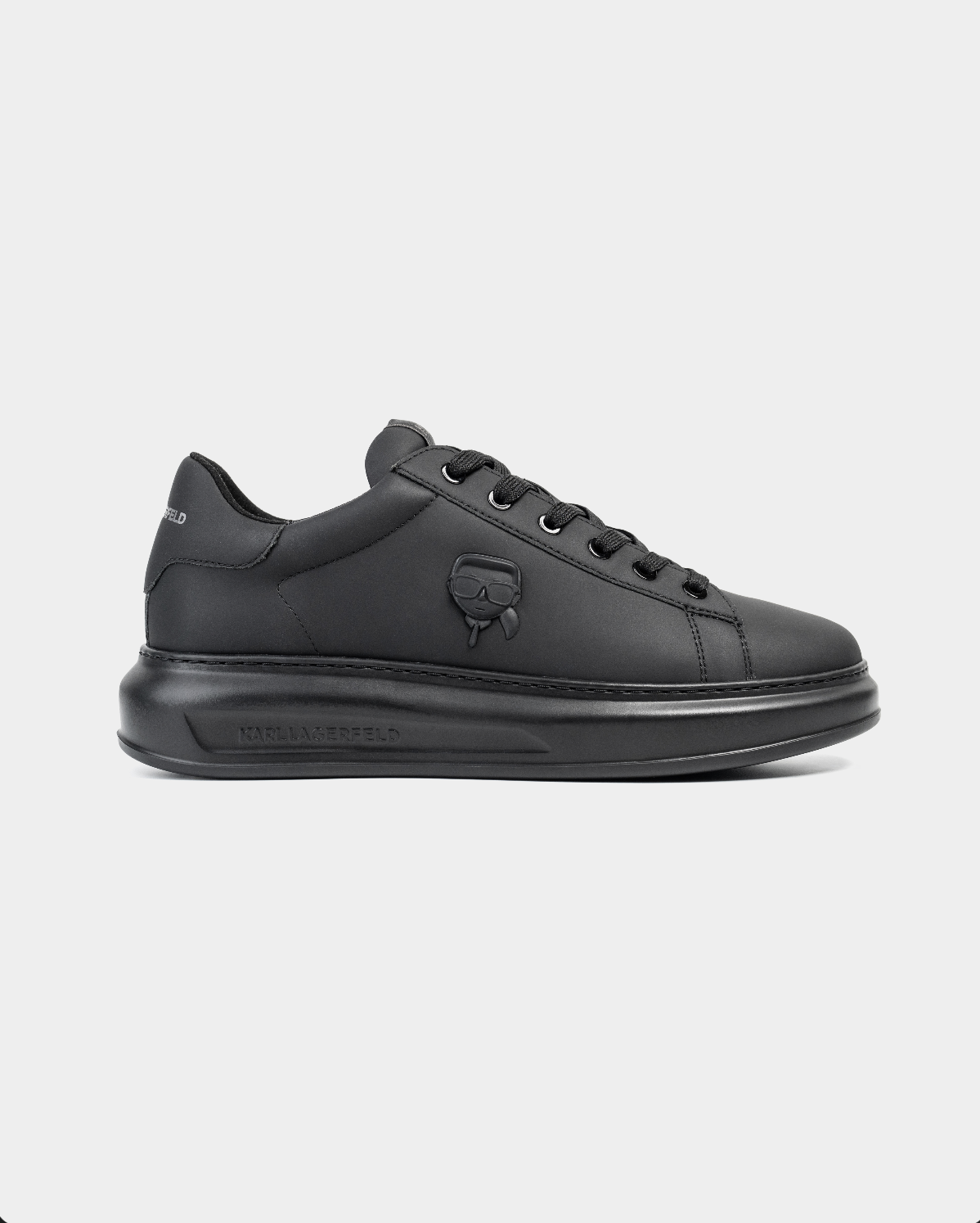 (Core) Karl Lagerfeld Men's Kapri NFT Relief Coated Lo Lace Black Lthr/Mono | KL95570R-00X