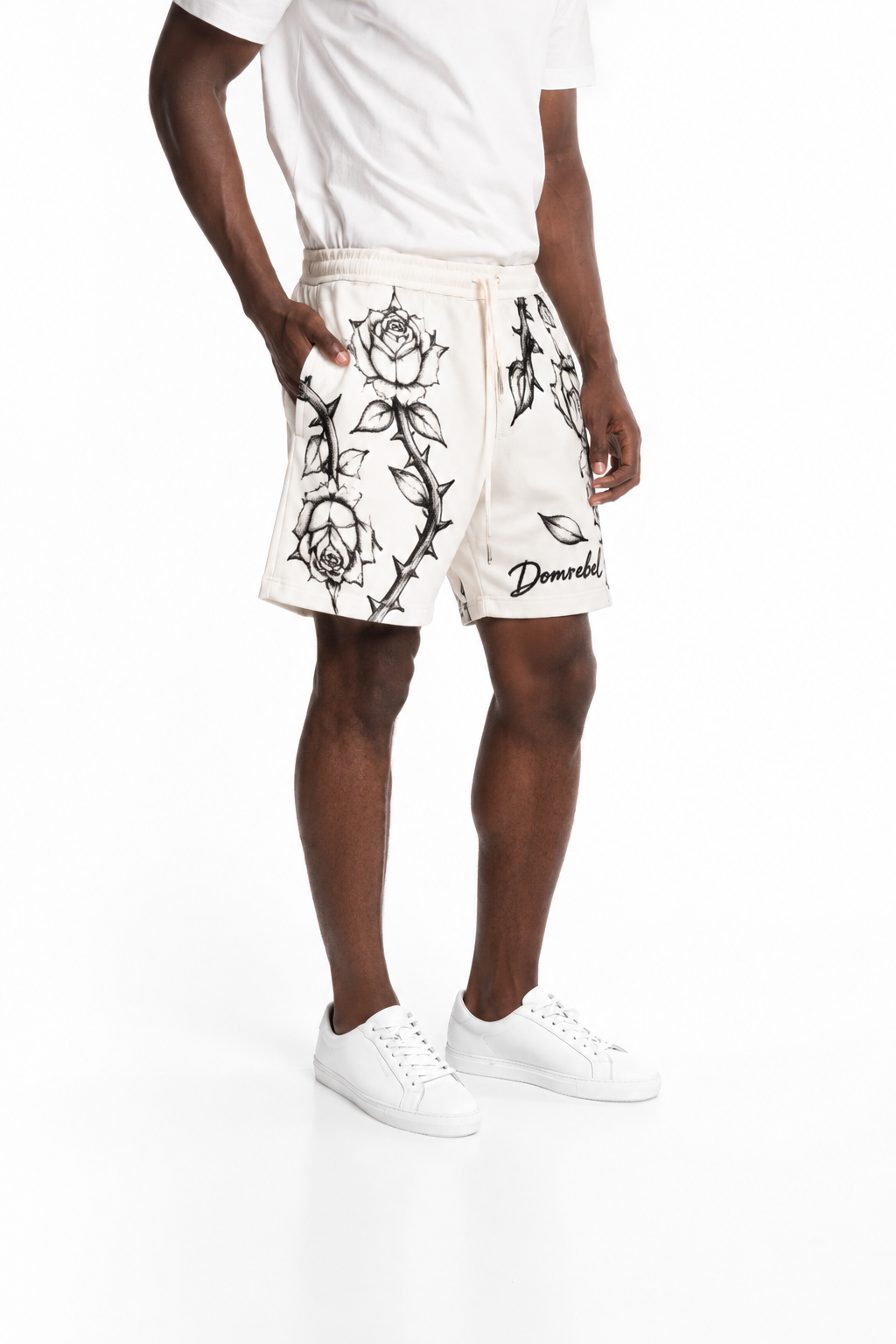 Dom Rebel Men's Inked Shorts | Beige