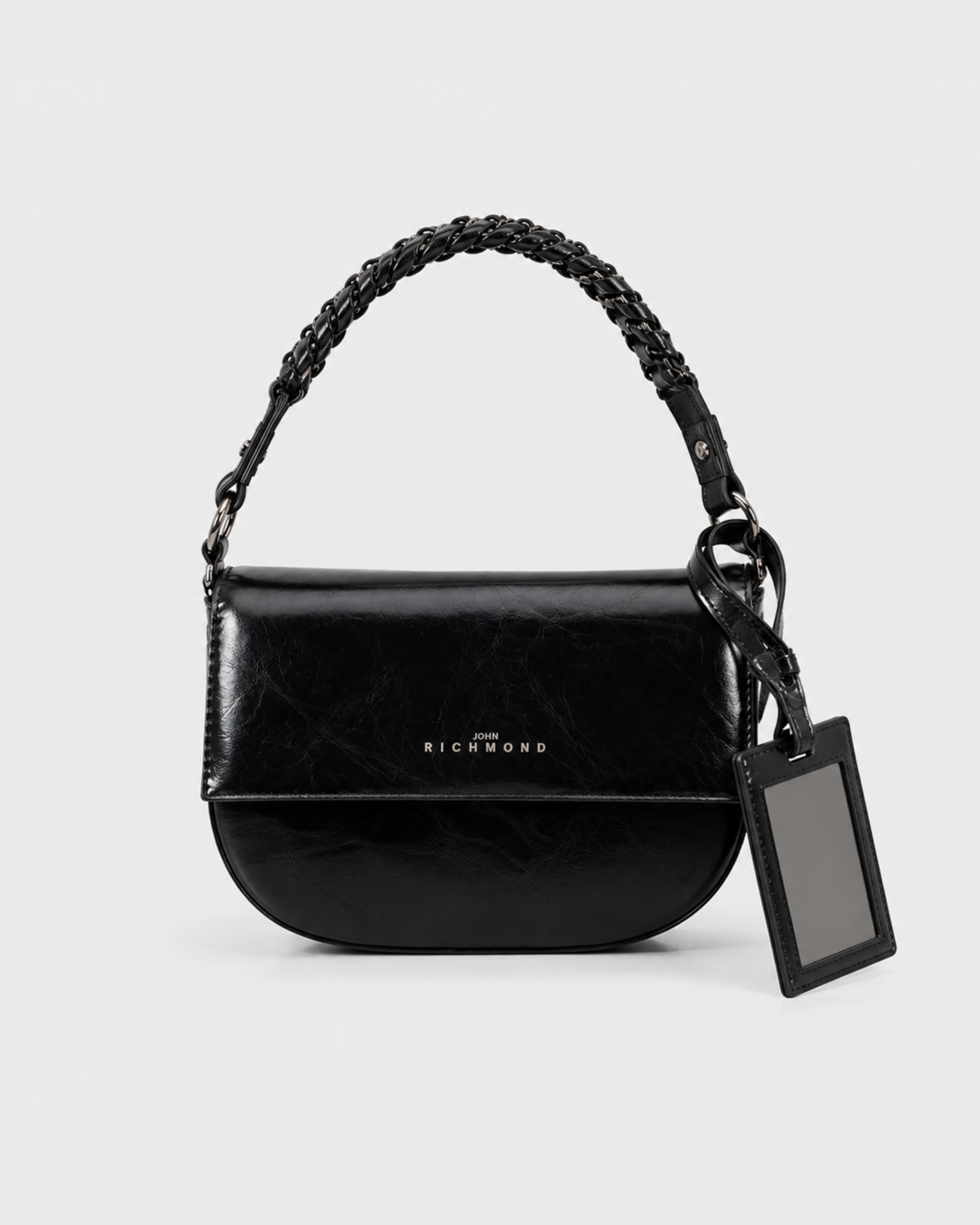 John Richmond X Lukon Real Leather Shoulder Bag | RWP26231BOILG-Black
