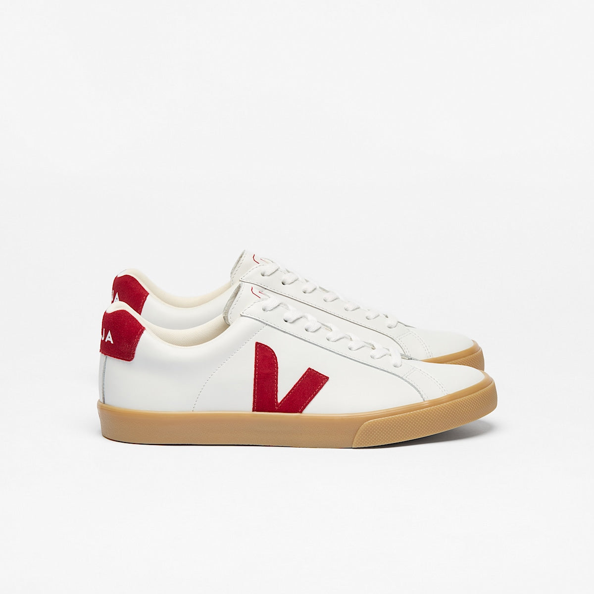 Veja Ladies Esplar Logo Leather Sneaker EO0220764A White Pepper Natural