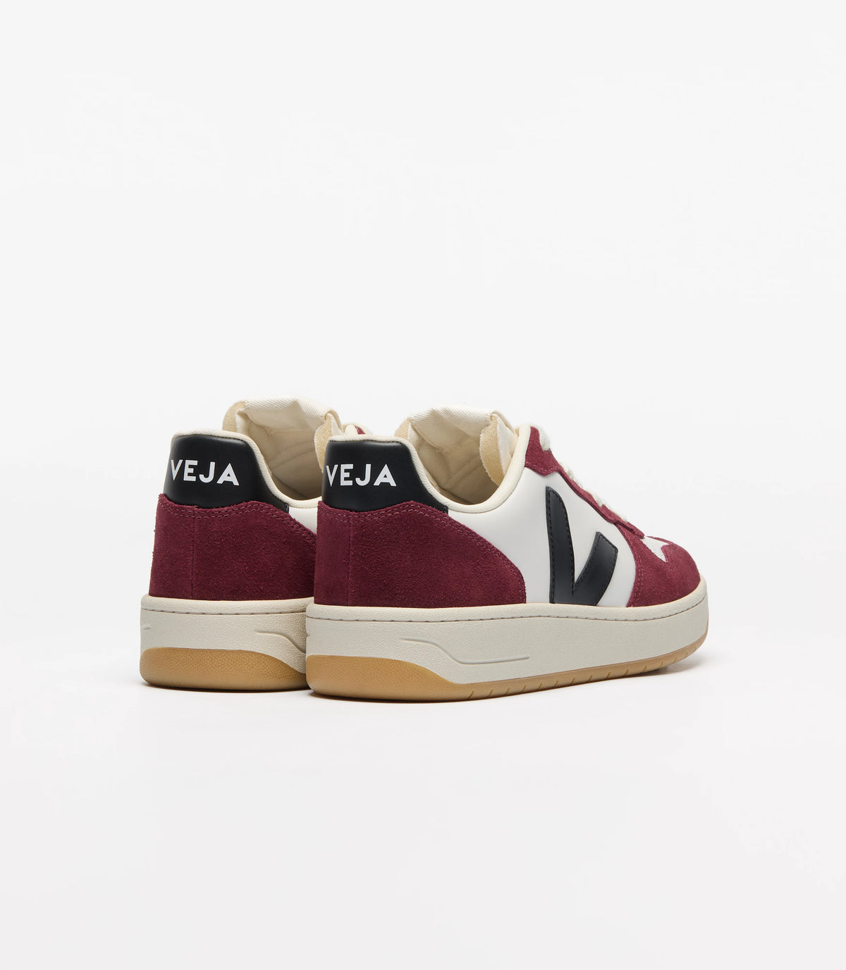 Veja Ladies V-10 Leather Sneaker VI0220864A White Black Armante