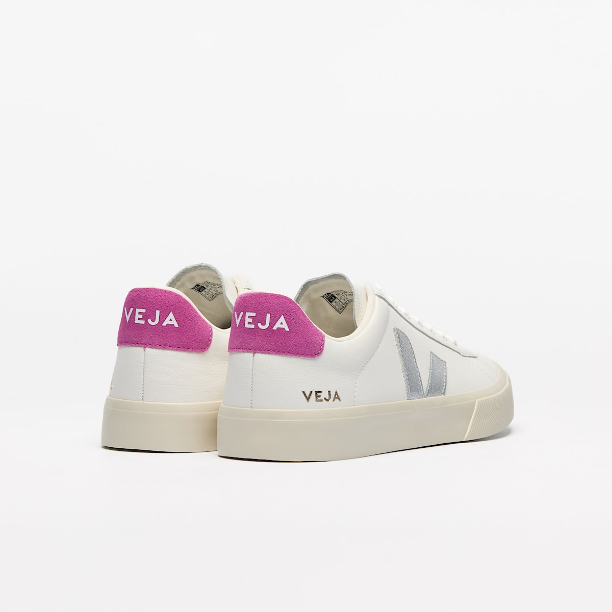Veja Ladies Campo Leather Sneaker | CP0520788A-White Silver Ultraviolet
