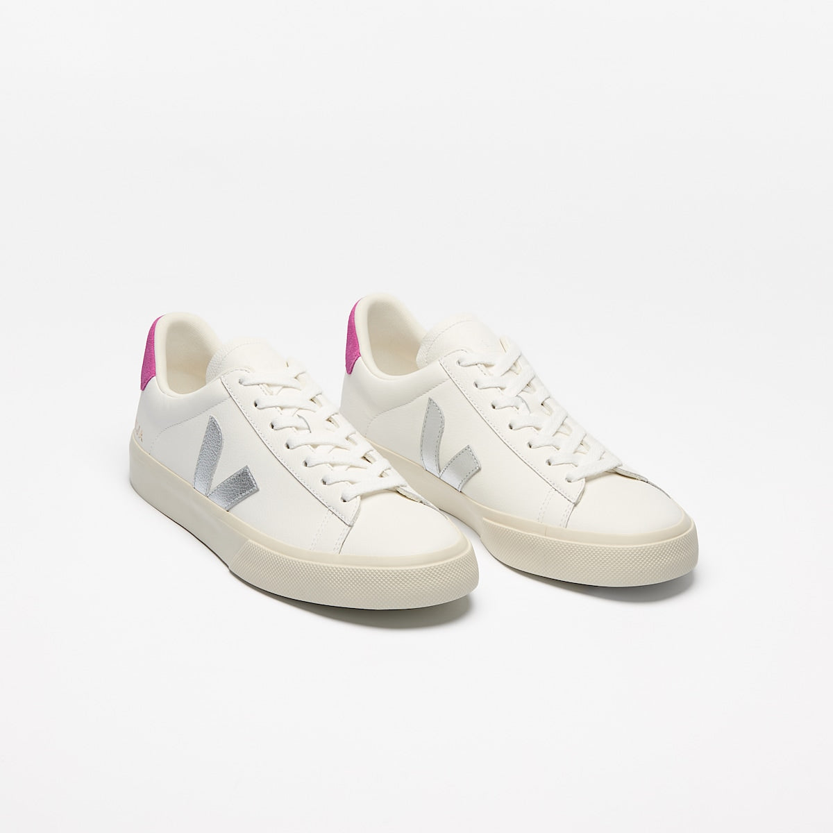 Veja Ladies Campo Leather Sneaker | CP0520788A-White Silver Ultraviolet