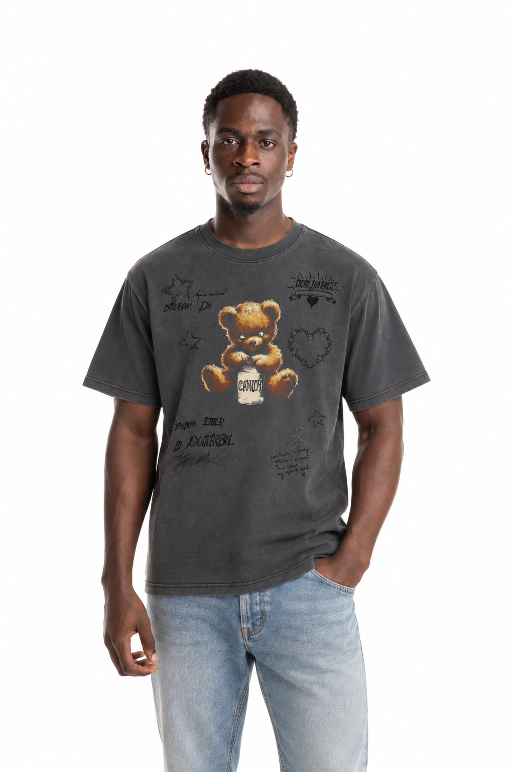 Dom Rebel Men's Treats T Shirt | Faded Black