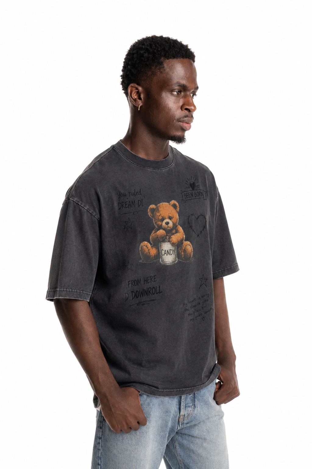 Dom Rebel Men's Treats T Shirt | Faded Black