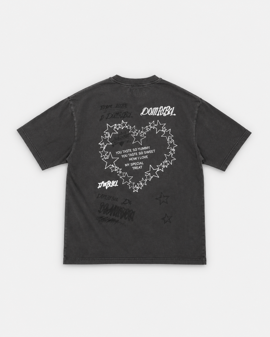 Dom Rebel Men's Treats T Shirt | Faded Black