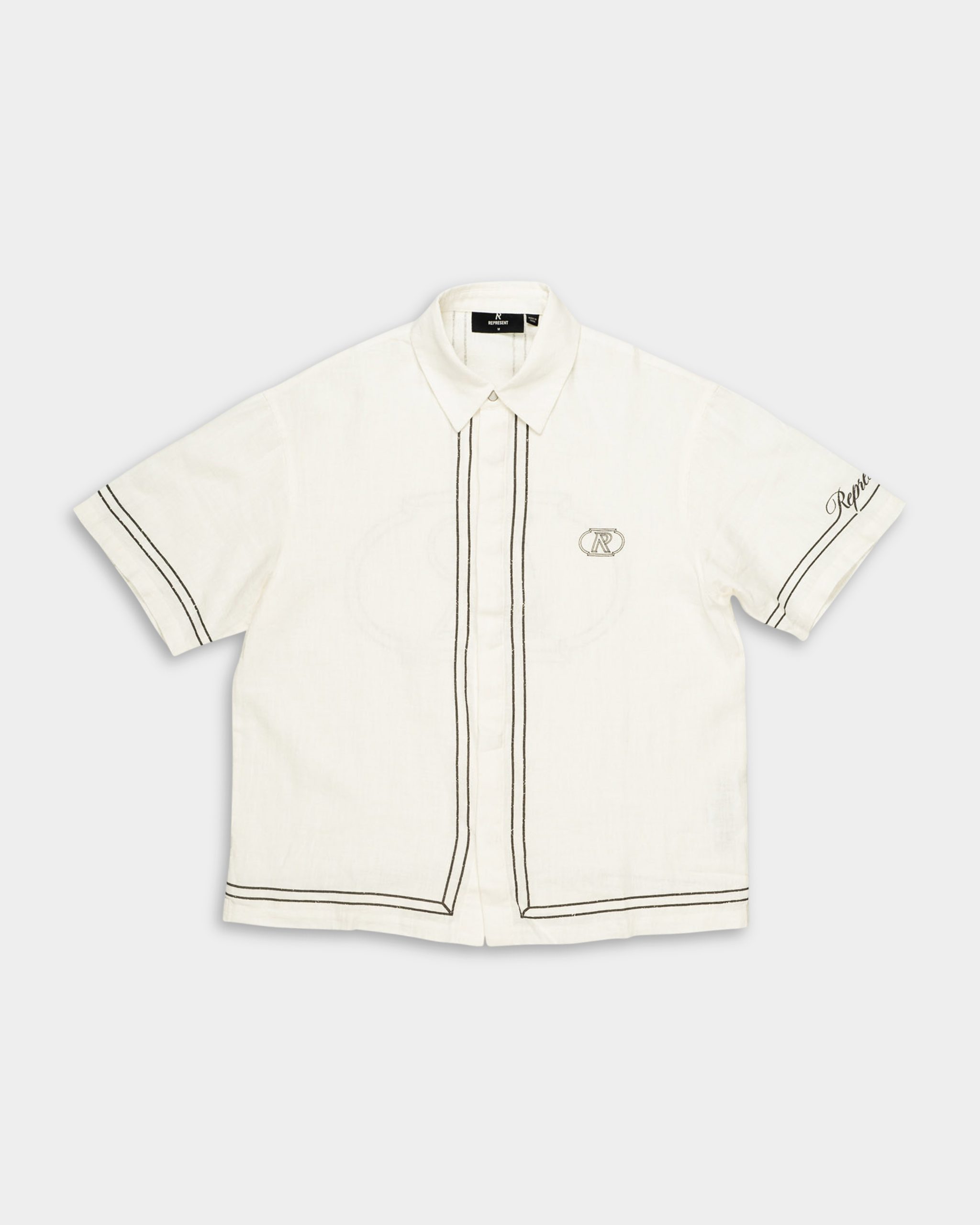 Represent Men's Border Shirt MLM100298-26 Whisper White