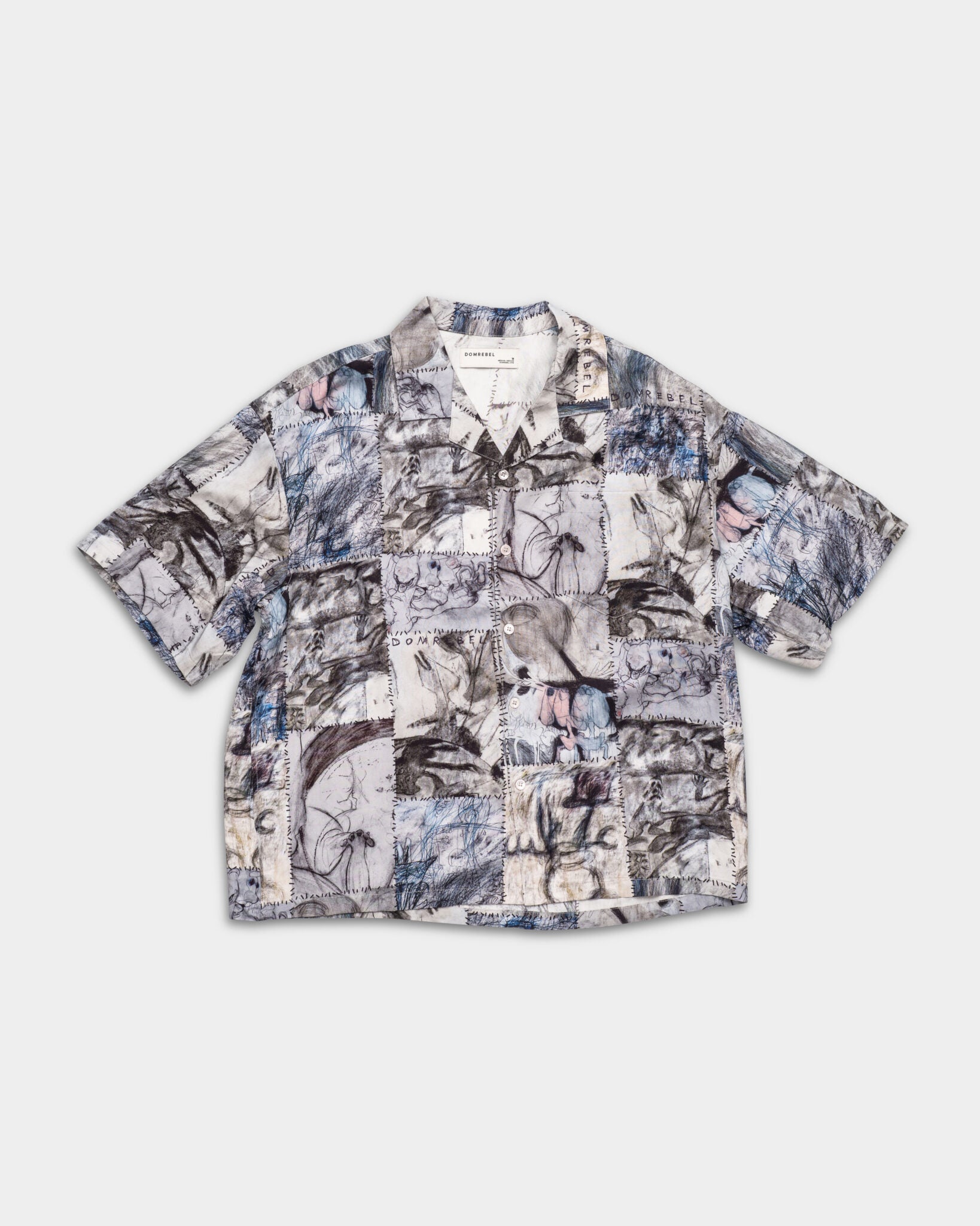 DOMREBEL Montage Camp Collar Shirt Beige