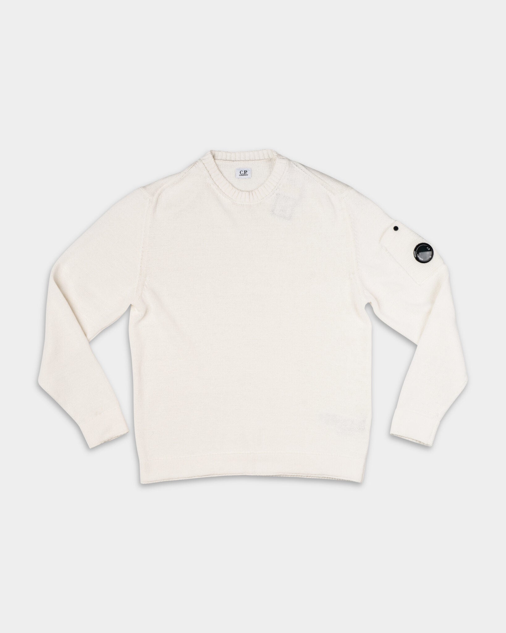 CP Company Men's Crew Neck Gauze White | 18CMKN077A110058A-103