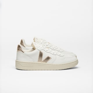 Veja Ladies V-10 Leather Sneaker VI0220737A Extra White Platine