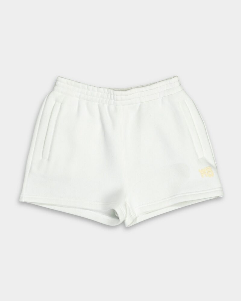 (Core) Alexander Wang Essential Terry Classic Sweatshort Puff Paint Logo White 4CC3224349 100
