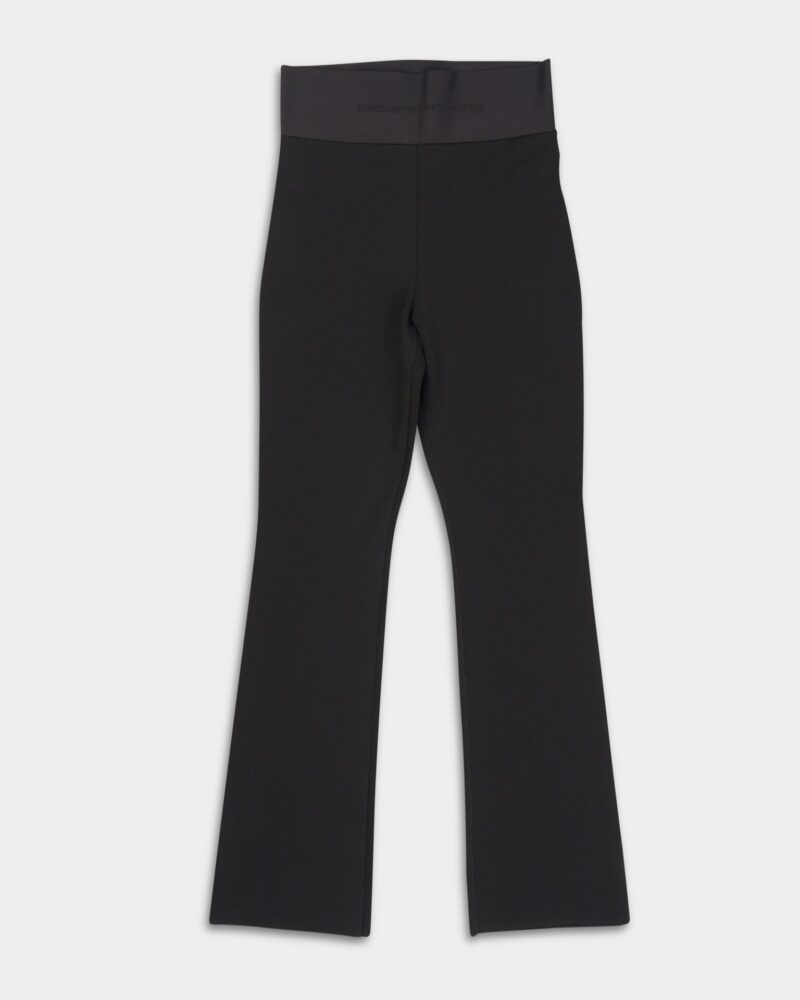 Alexander Wang Women's Bootcut Pants w/ Logo Elastic Waistband Black 1KC1244050 001
