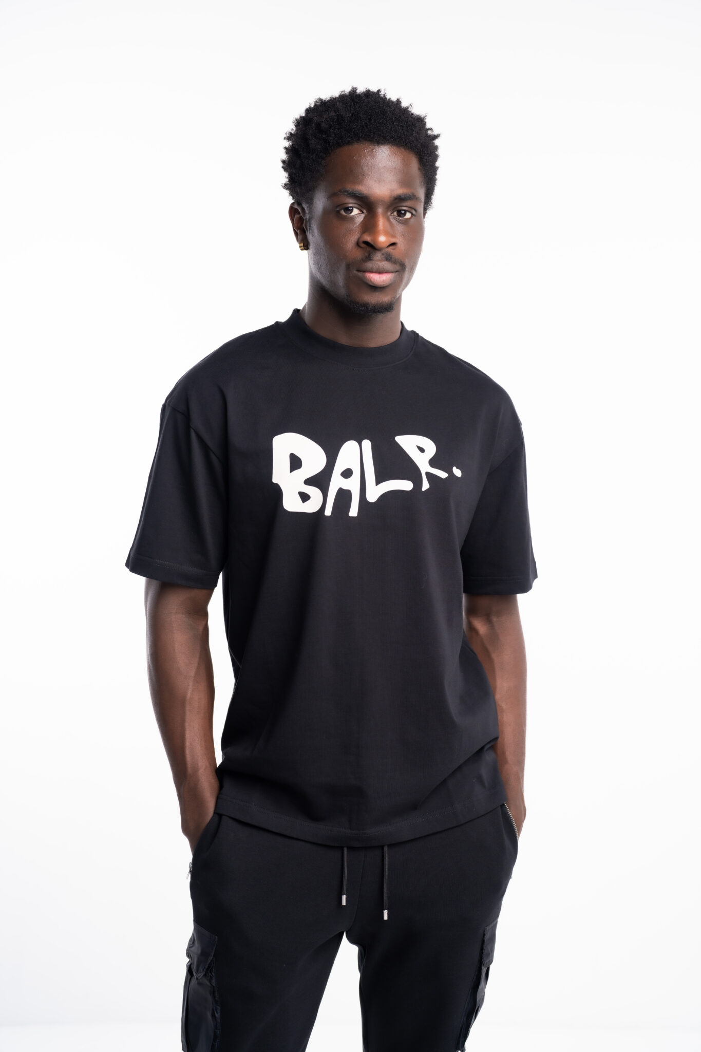 BALR Men's Game Of The God's Graffiti Logo Box Fit T Shirt