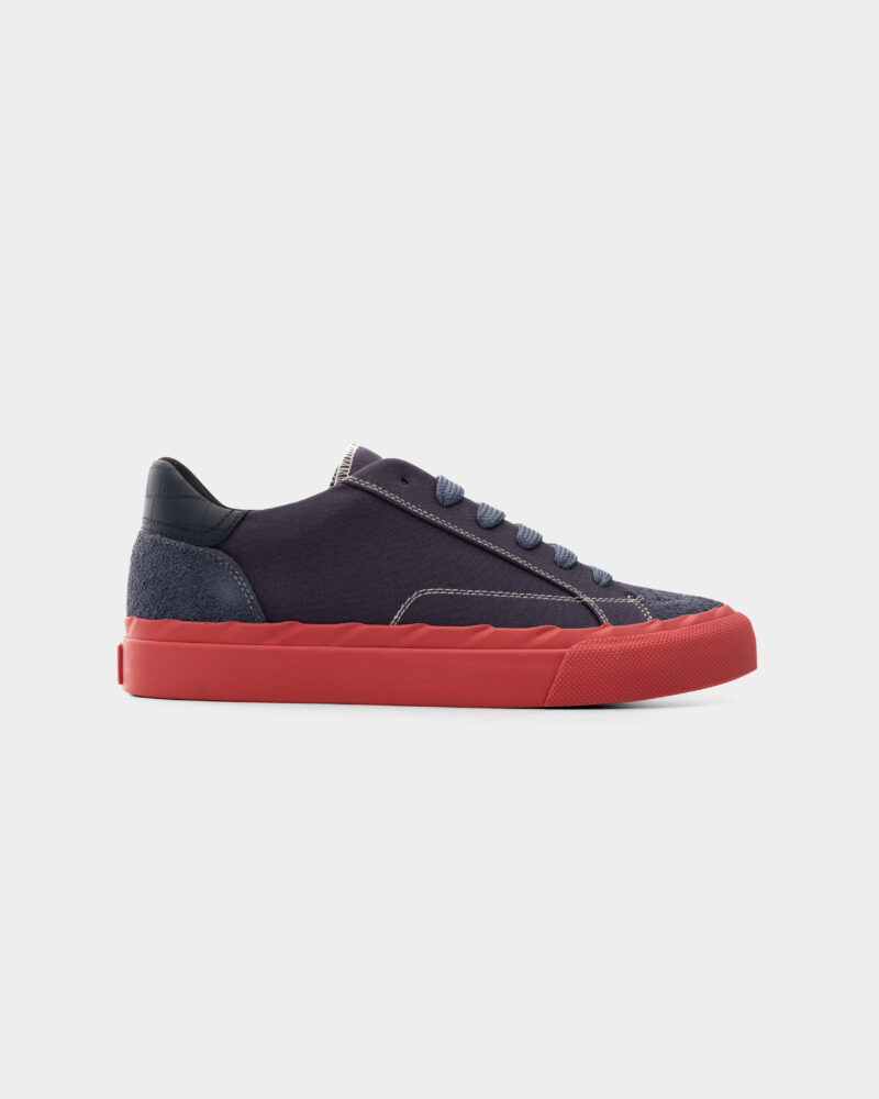 Hide & Jack Men's Low Top Sneaker Vulcanized Blue Red DC/SL BLURED