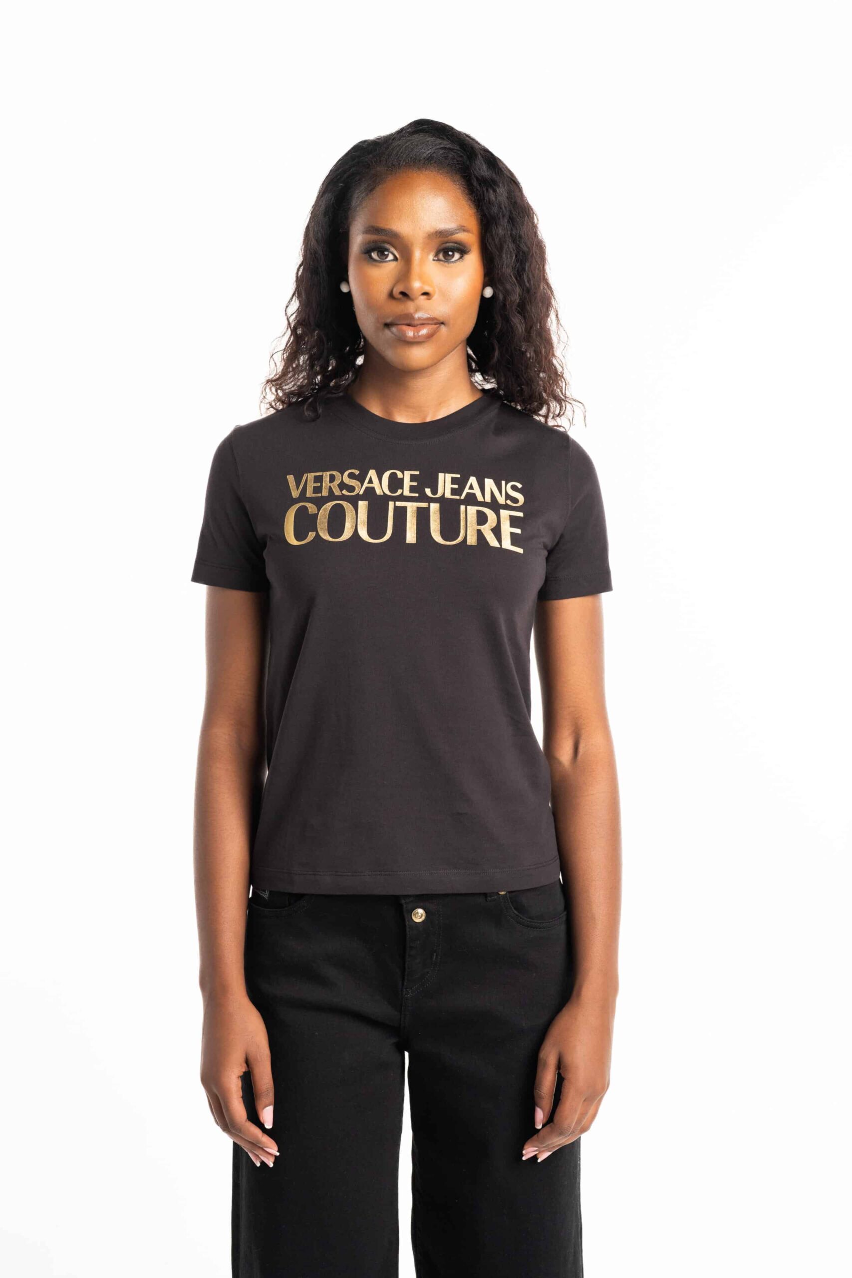 Versace Jeans Ladies S Logo Thickfoil Cotton T Shirt