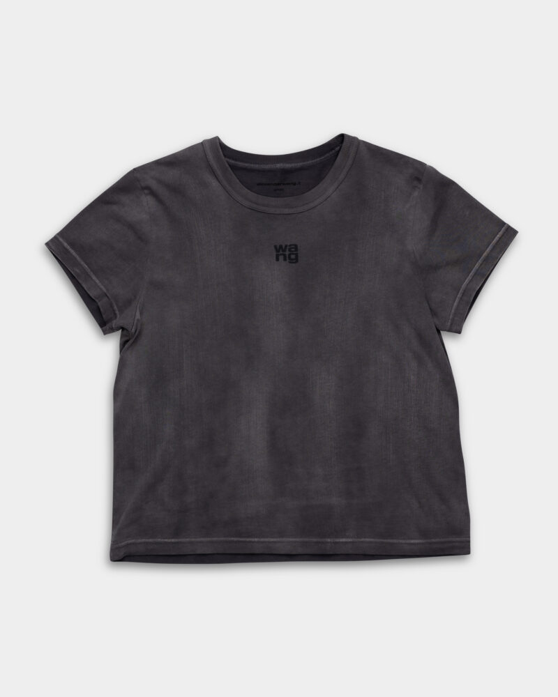 Alexander Wang Essential JSY Shrunken Tee w/Puff Washed Asphalt 4CC3241521 029C