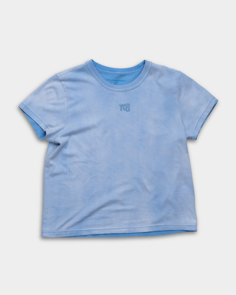 Alexander Wang Essential JSY Shrunken Tee w/Puff Washed Pale Blue 4CC3241521 450B