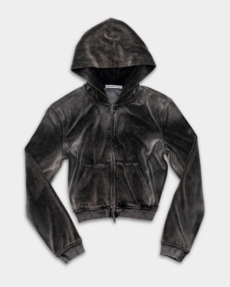 Alexander Wang Shrunken Zip Up Washed Feather 4CC1252113 053B