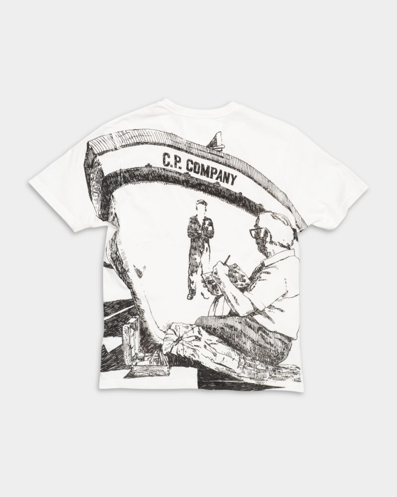 CP Company Men's Short Sleeve T Shirt Gauze White 18CMTS317A005431G 103
