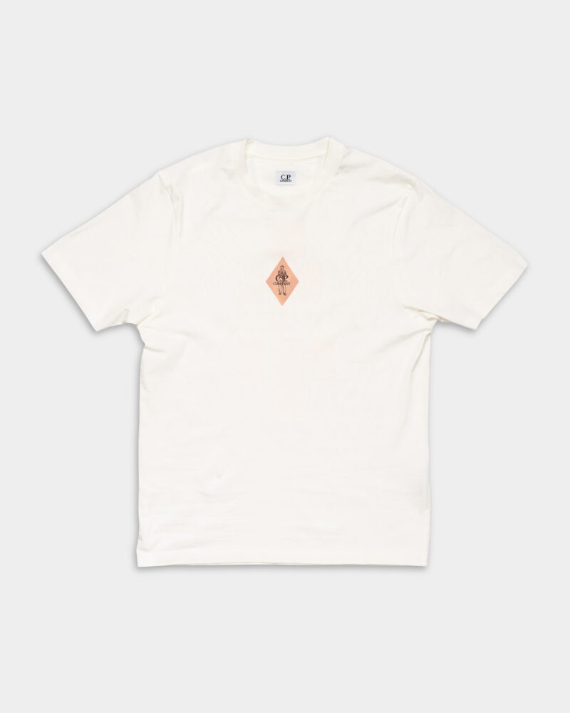 CP Company Short Sleeve T Shirt Gauze White 18CMTS144A006586W 103