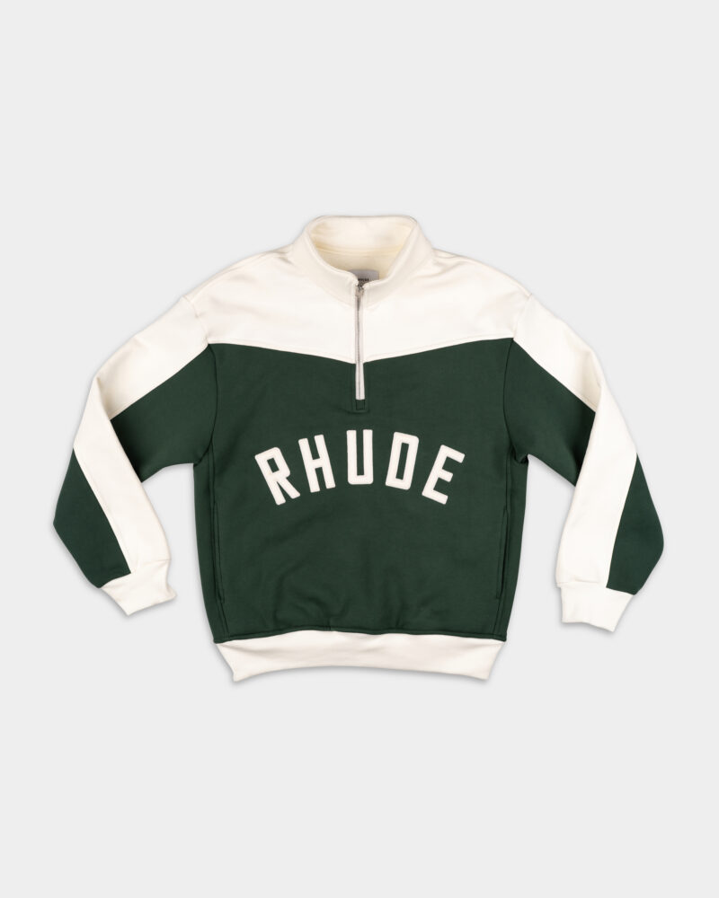 Rhude Men's Monaco Half Zip Hunter Green/Cream RHSS25SW01012 3053